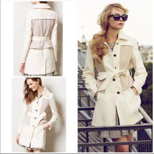 Perisian Colette Cream and beige wool elevenses coat